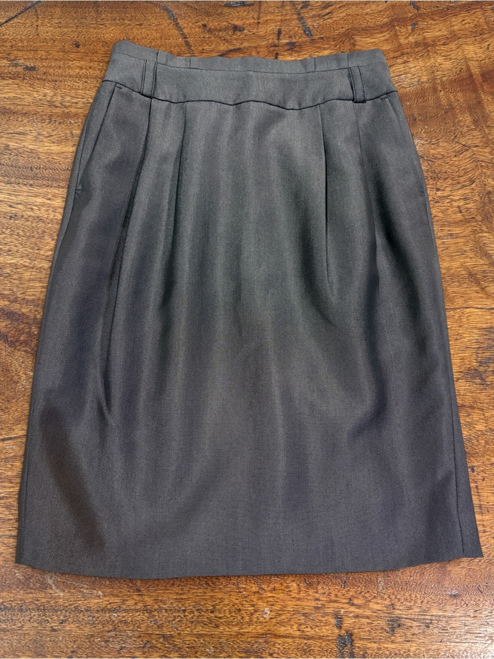 Esprit Collection Tailored Knee Length Pencil Skirt Grey Textured Sz 0